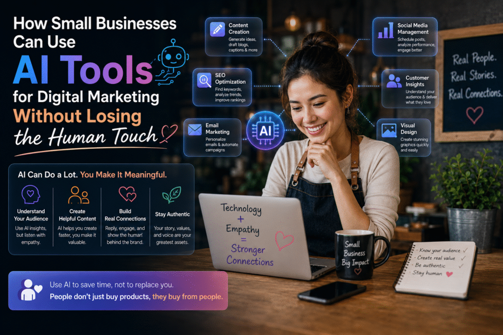 How Small Businesses Can Use AI Tools for Digital Marketing Without Losing the Human Touch
