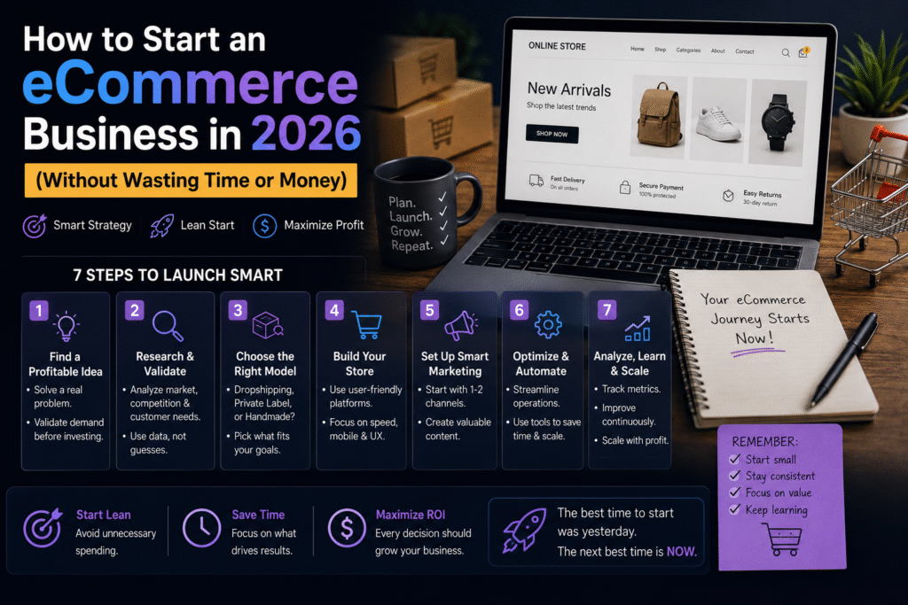 How to Start an eCommerce Business in 2026 (Without Wasting Time or Money)